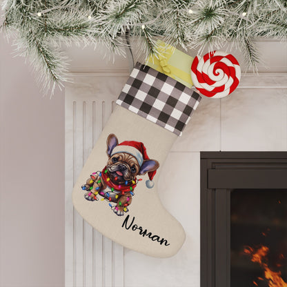 Personalized French Bulldog Christmas Stocking
