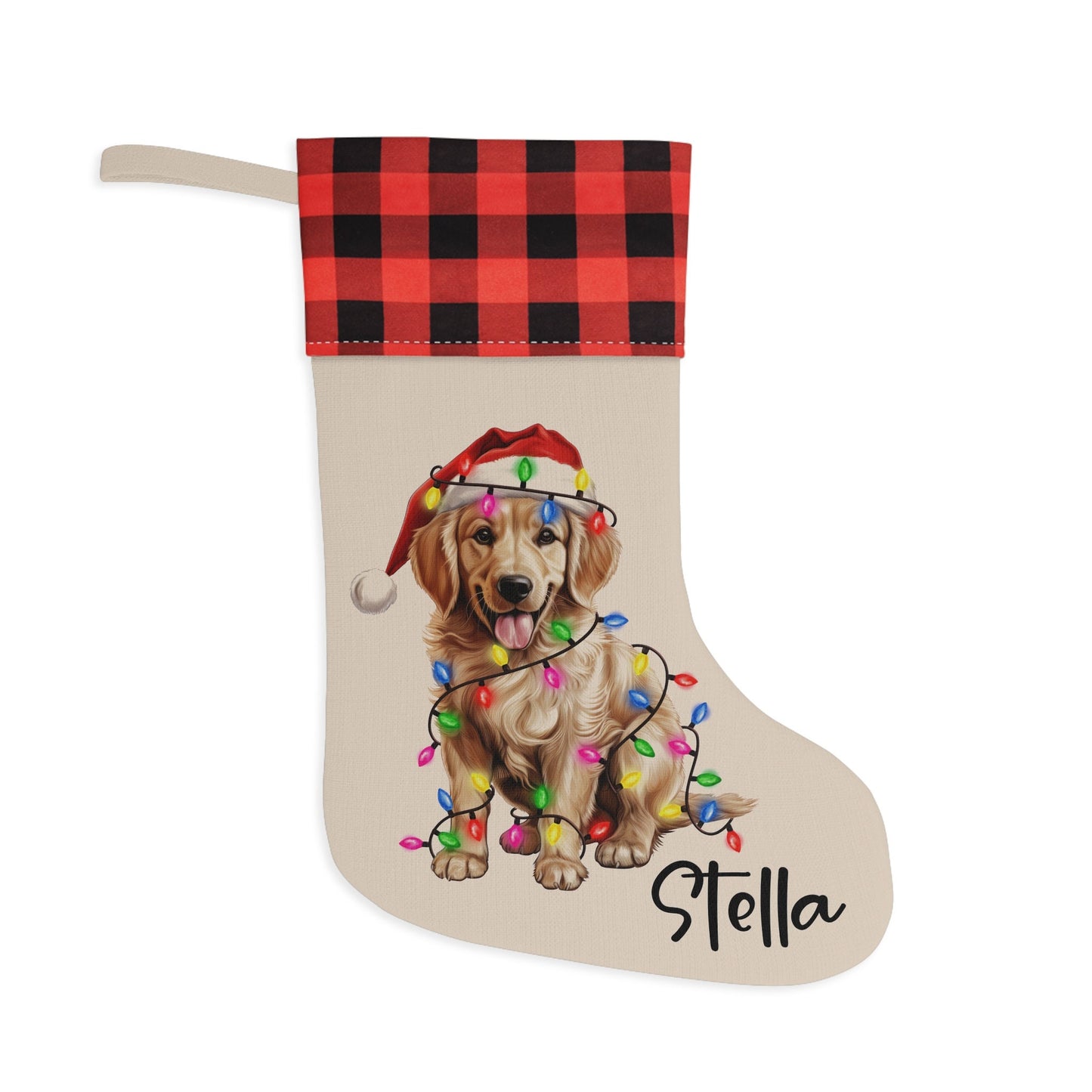 Personalized Golden Retriever Dog Christmas Stocking