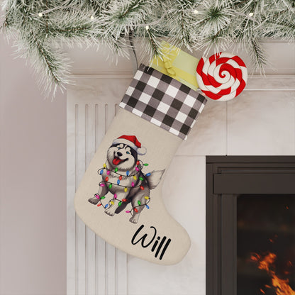 Personalized Siberian Husky Dog Christmas Stocking