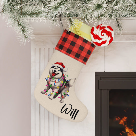 Personalized Siberian Husky Dog Christmas Stocking