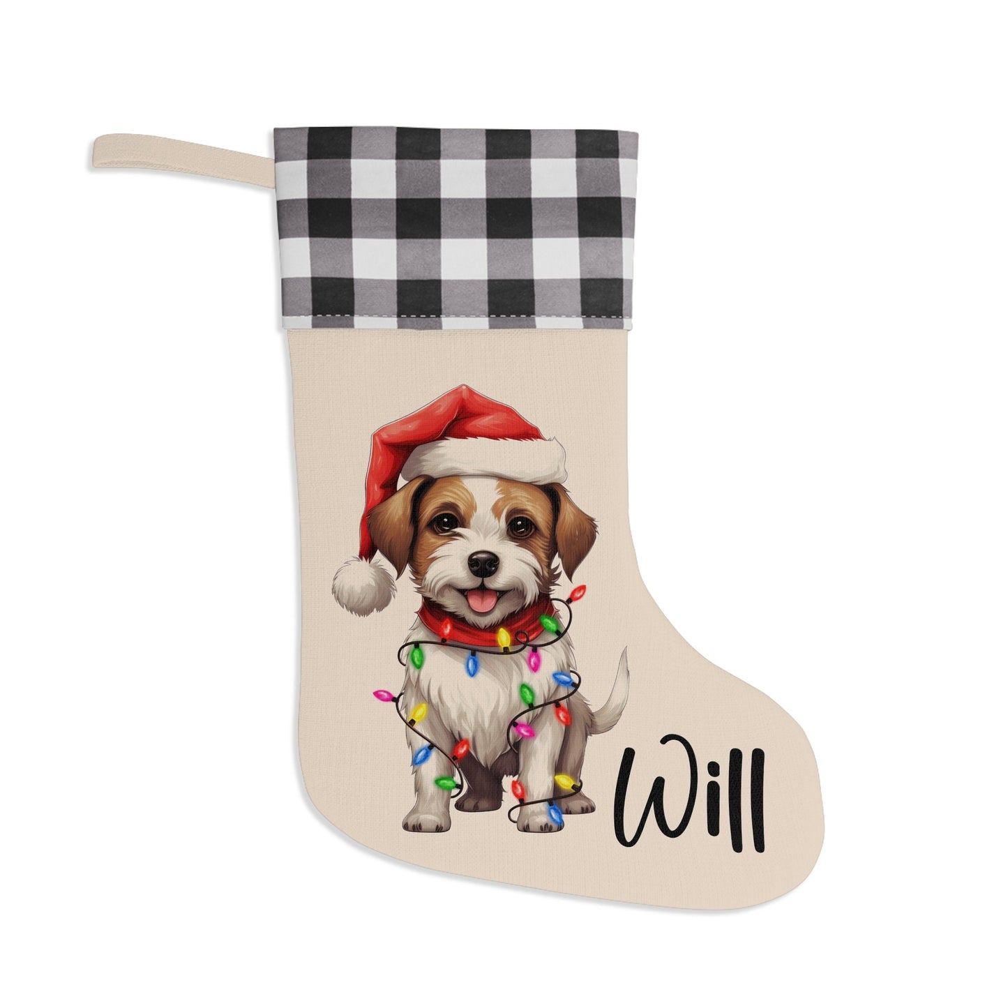 Personalized Jack Russell Dog Christmas Stocking
