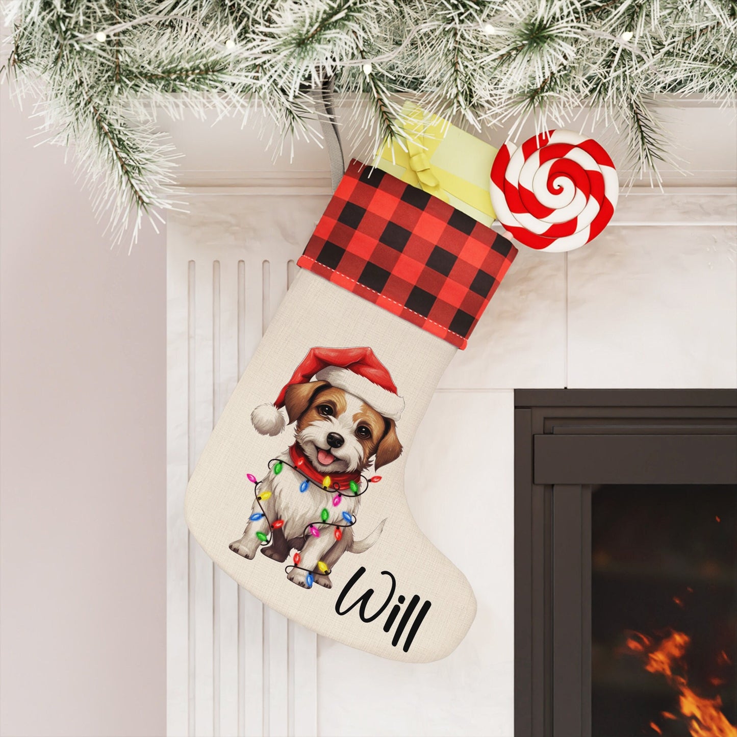 Personalized Jack Russell Dog Christmas Stocking