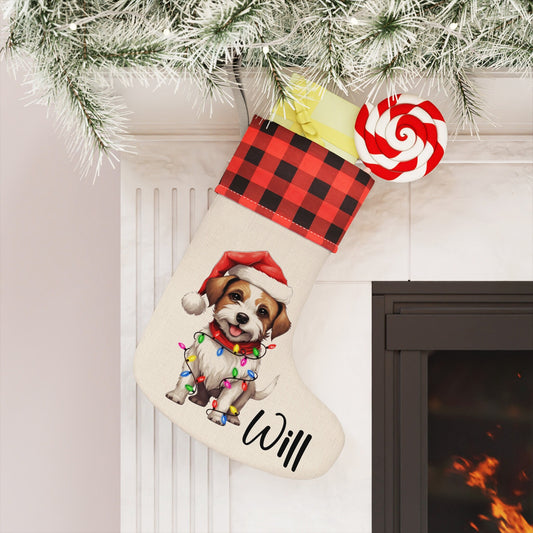 Personalized Jack Russell Dog Christmas Stocking