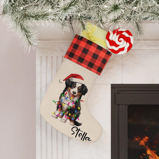 Personalized Miniature American Shepherd Dog Christmas Stocking