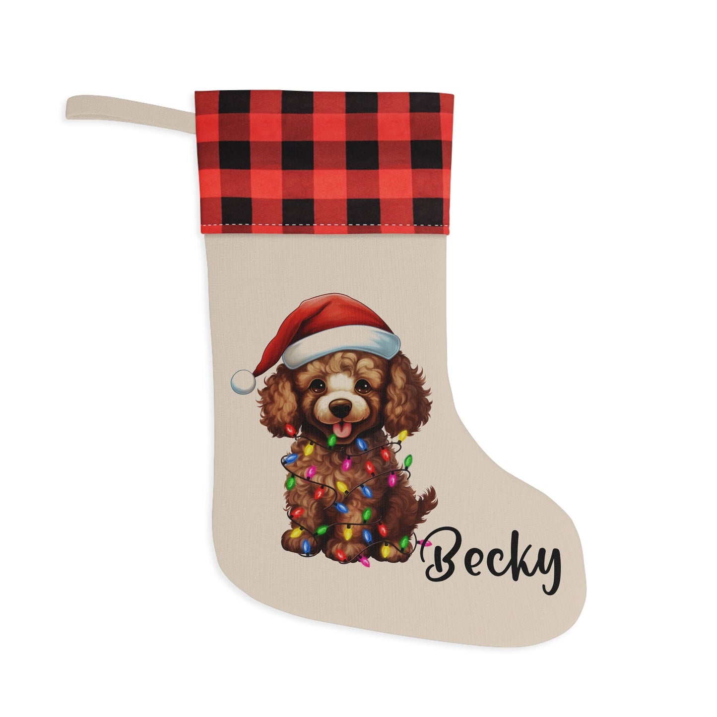 Personalized Poodle Dog Christmas Stocking