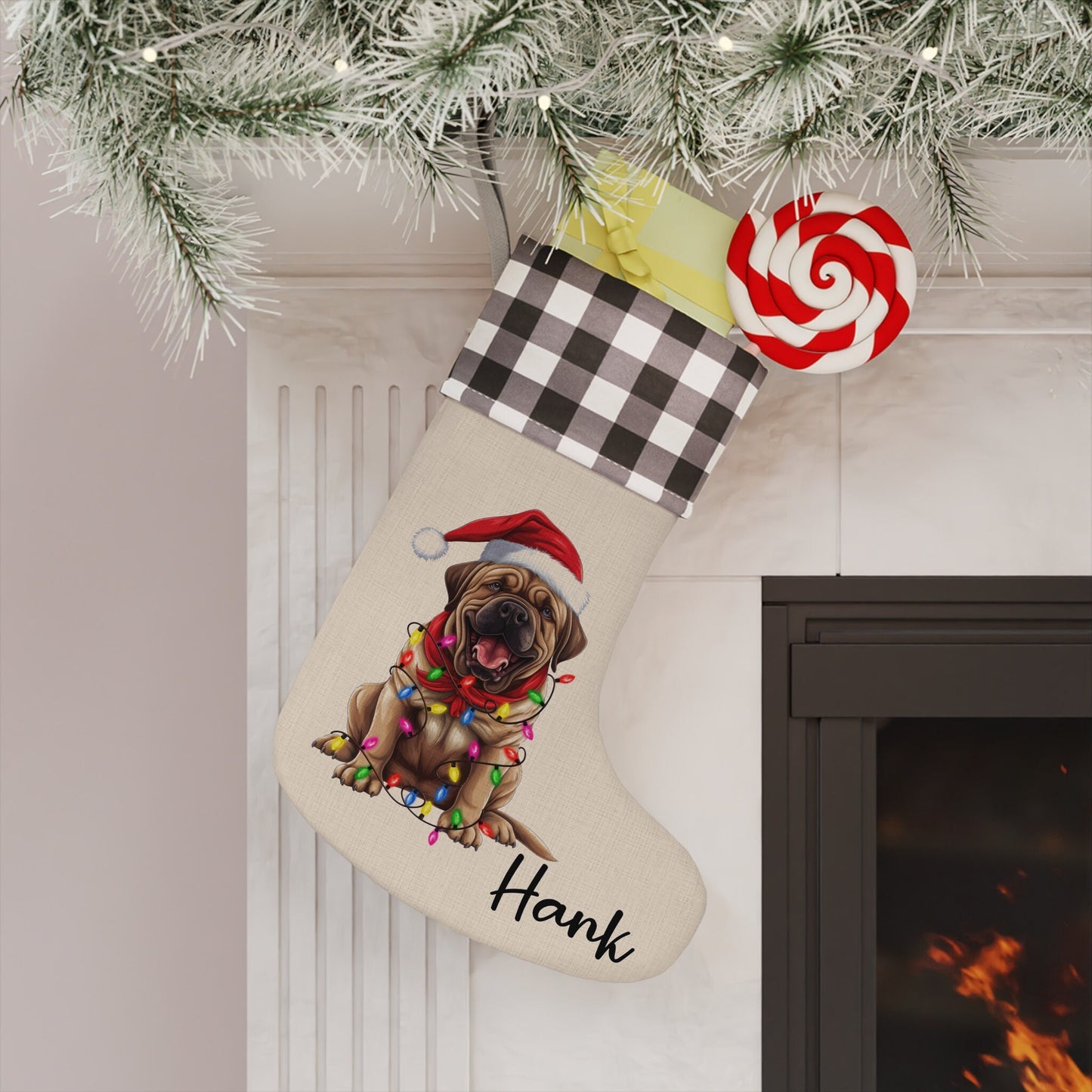 Personalized Mastiff Dog Christmas Stocking