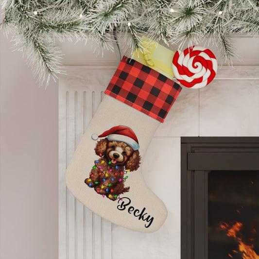 Personalized Poodle Dog Christmas Stocking