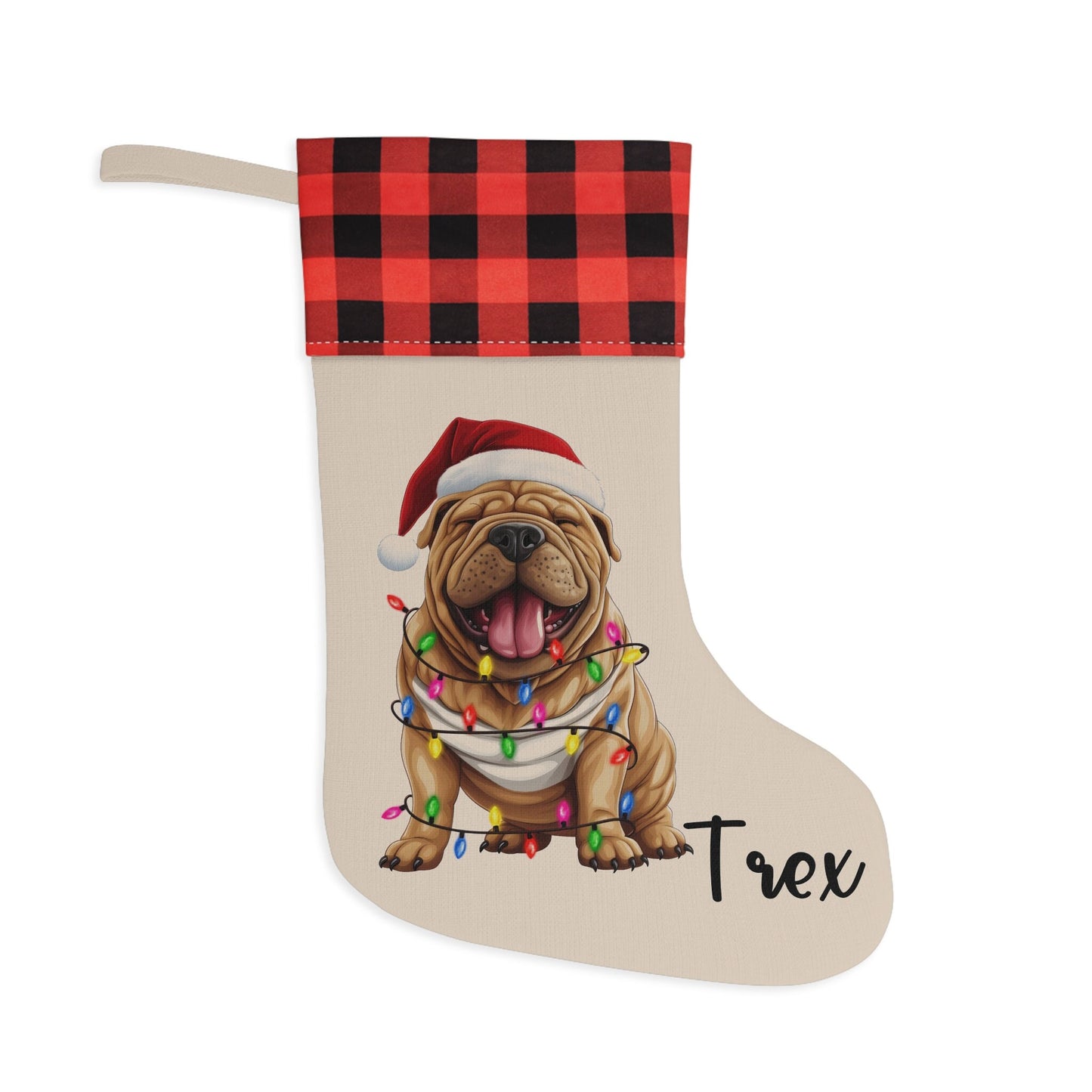 Personalized Shar Pei Dog Christmas Stocking