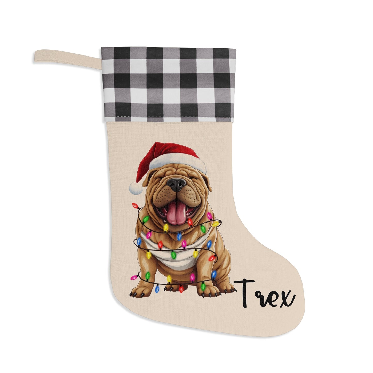 Personalized Shar Pei Dog Christmas Stocking