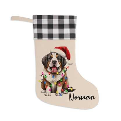 Personalized St. Bernard Dog Christmas Stocking