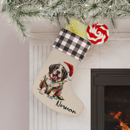 Personalized St. Bernard Dog Christmas Stocking