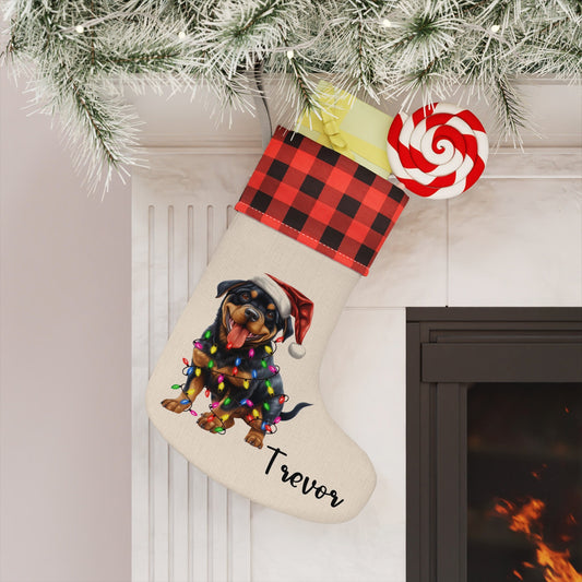 Personalized Rottweiler Dog Christmas Stocking