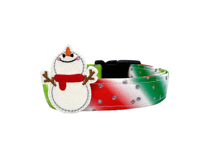 Christmas Stripe Dog Collar with Embellishment