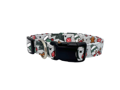 Snowman Christmas Dog Collar with Embellishment