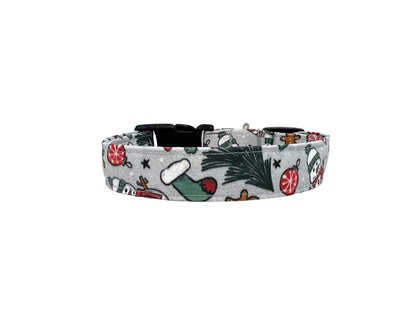 Snowman Christmas Dog Collar with Flower