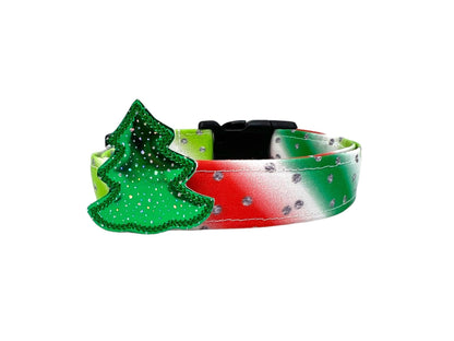 Christmas Stripe Dog Collar with Embellishment