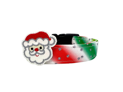 Christmas Stripe Dog Collar with Embellishment