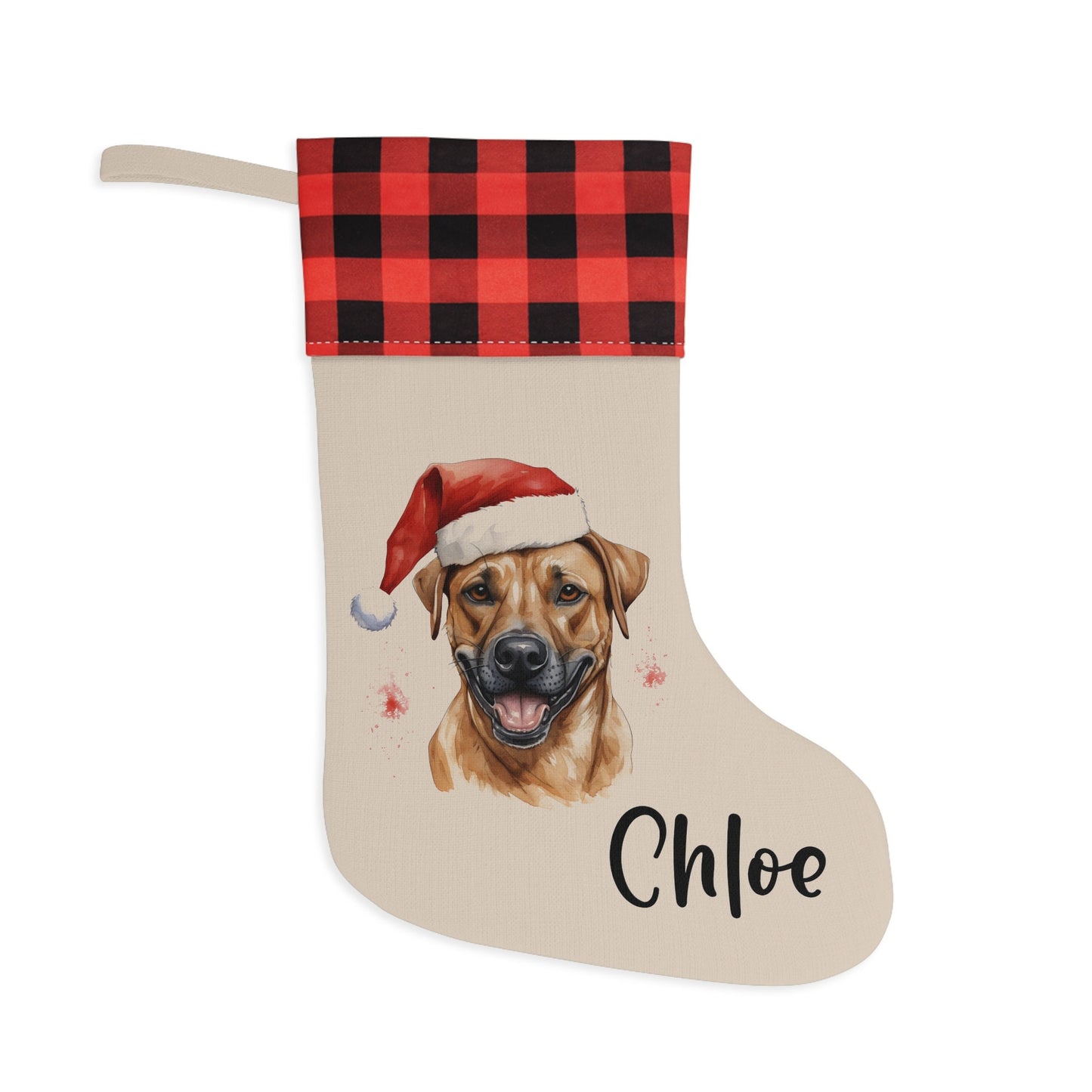 Personalized Black Mouth Cur Dog Christmas Stocking
