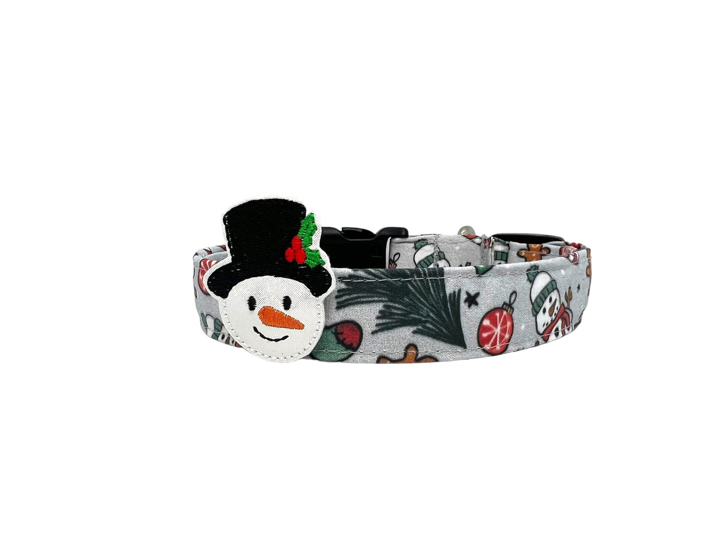 Snowman Christmas Dog Collar with Embellishment