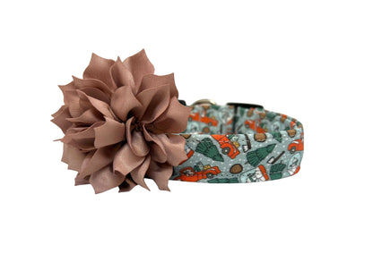 Christmas Dog Collar with Flower