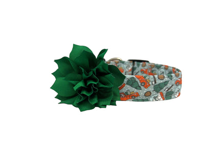 Christmas Dog Collar with Flower
