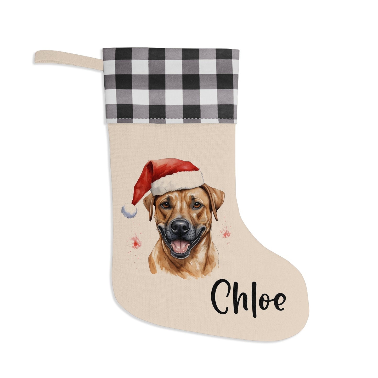 Personalized Black Mouth Cur Dog Christmas Stocking