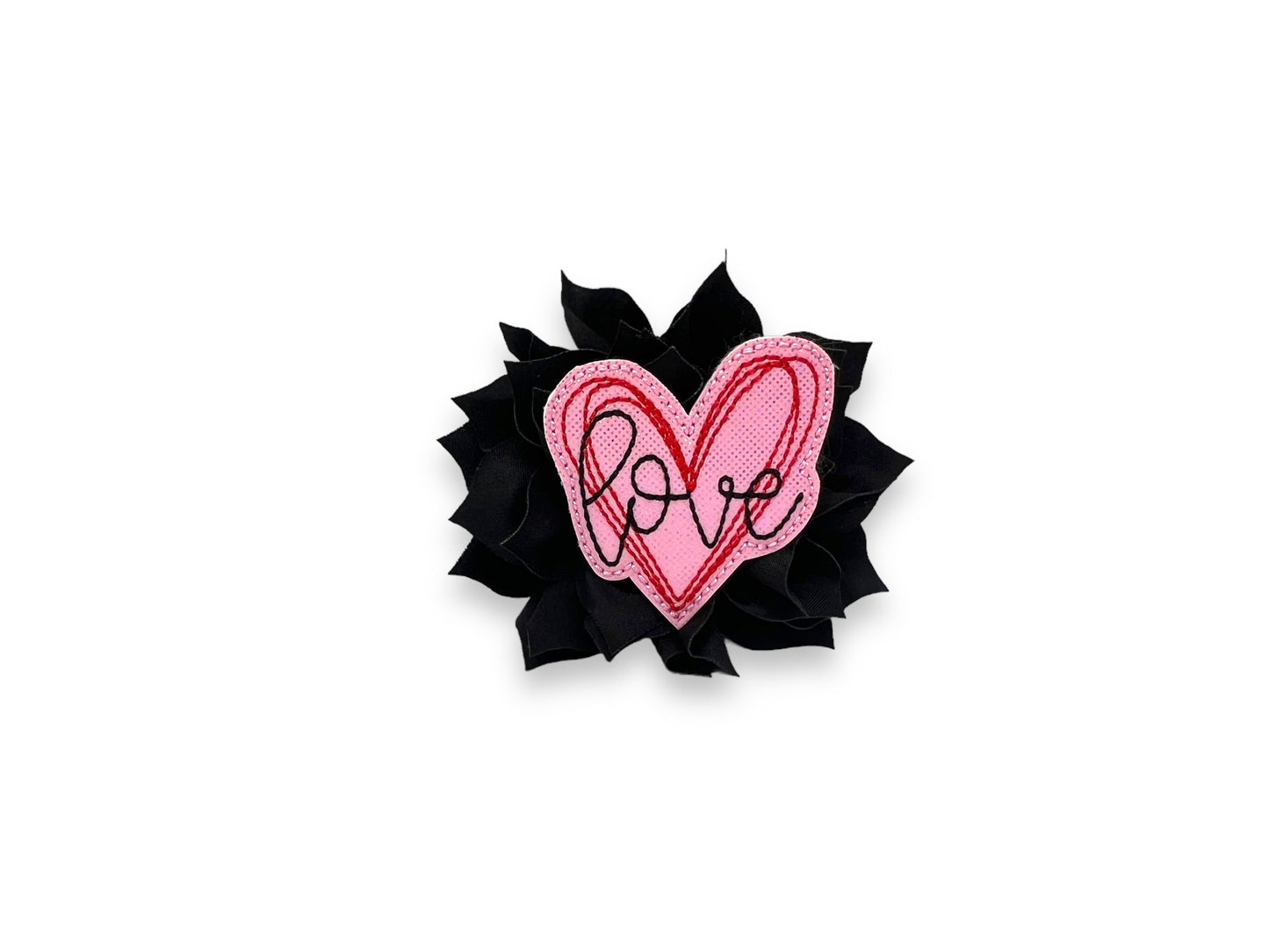 Dog Collar Flower, Embellished Valentine's Day Dog Collar Flower, Heart Flower for Dog Collar, Valentine's Flower for Dog Collar