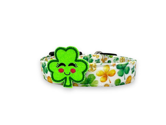 St. Patrick's Day Clover Dog Collar with Embellishment