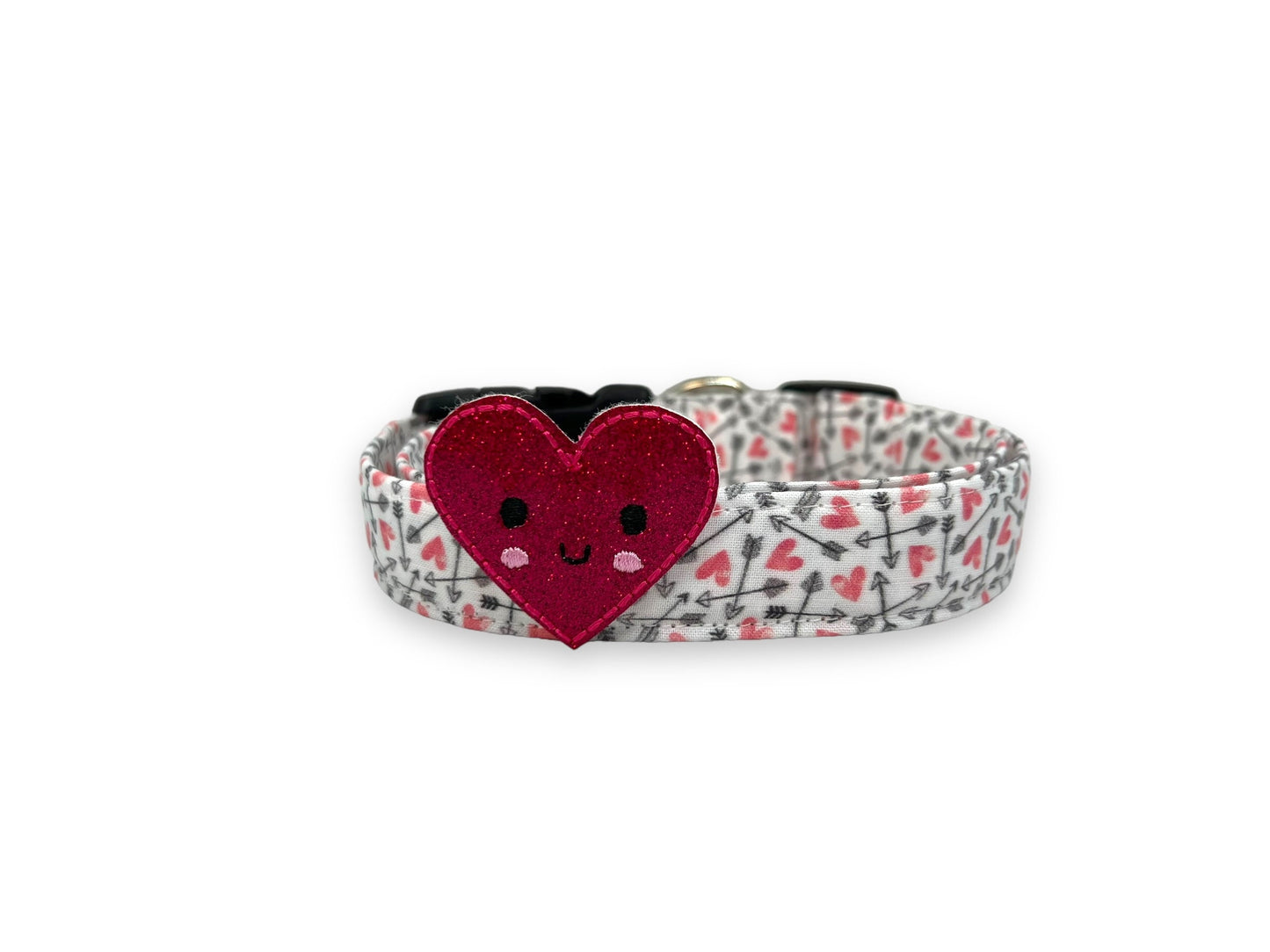 Valentine's Day Dog Collar, Heart and Arrow Dog Collar with Embellishment, Dog Collar Valentine's Day, Heart Dog Collar, Heart Dog Collar