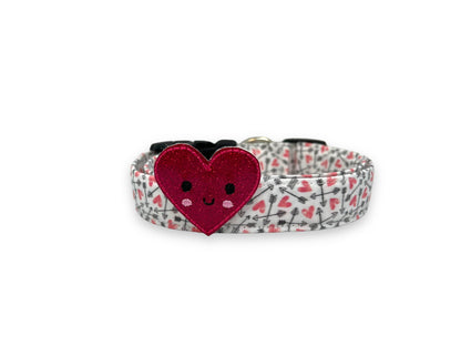 Valentine's Day Dog Collar, Heart and Arrow Dog Collar with Embellishment, Dog Collar Valentine's Day, Heart Dog Collar, Heart Dog Collar