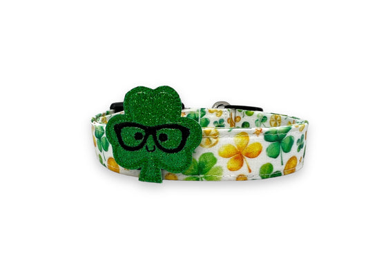 St. Patrick's Day Clover Dog Collar with Embellishment