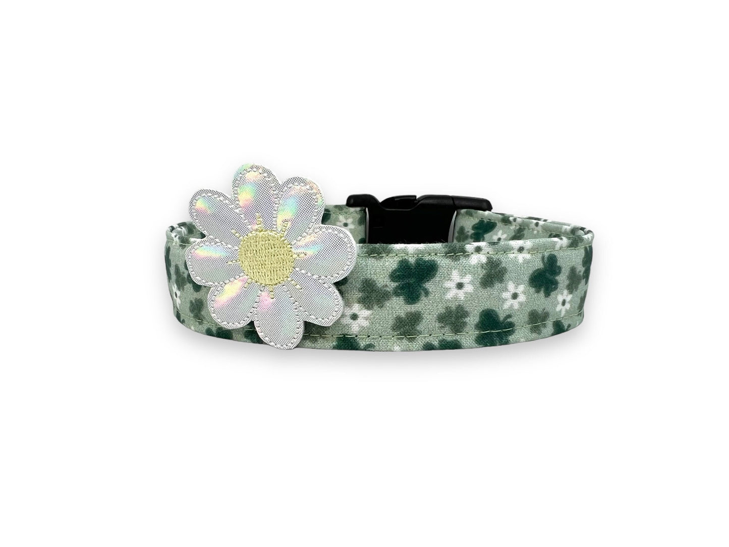 St. Patrick's Day Clover Dog Collar with Embellishment