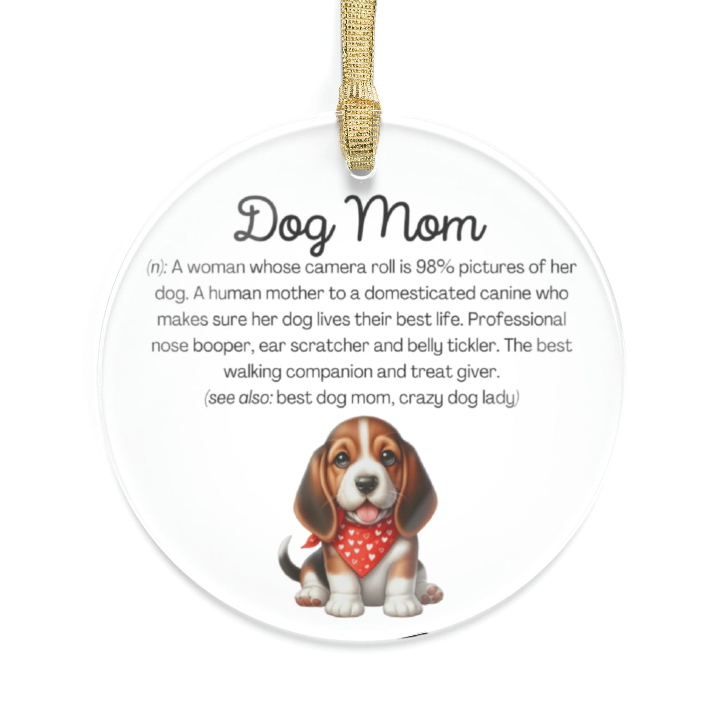 Basset Hound Dog Mom Ornament