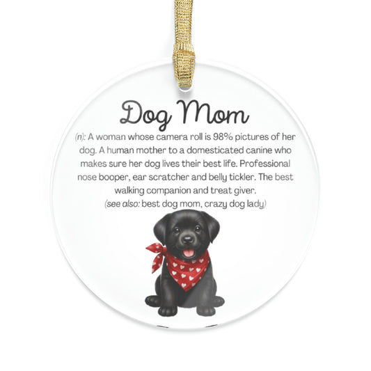 Black Lab Dog Mom Ornament