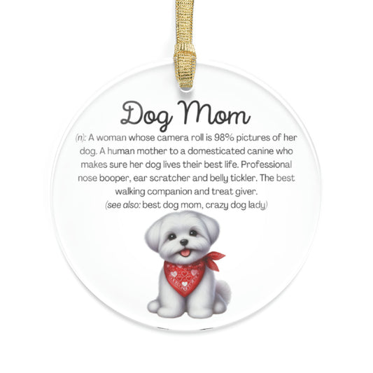 Maltese Dog Mom Ornament