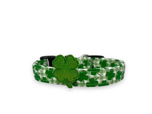 St. Patrick's Day Shamrock Dog Collar with Embellishment