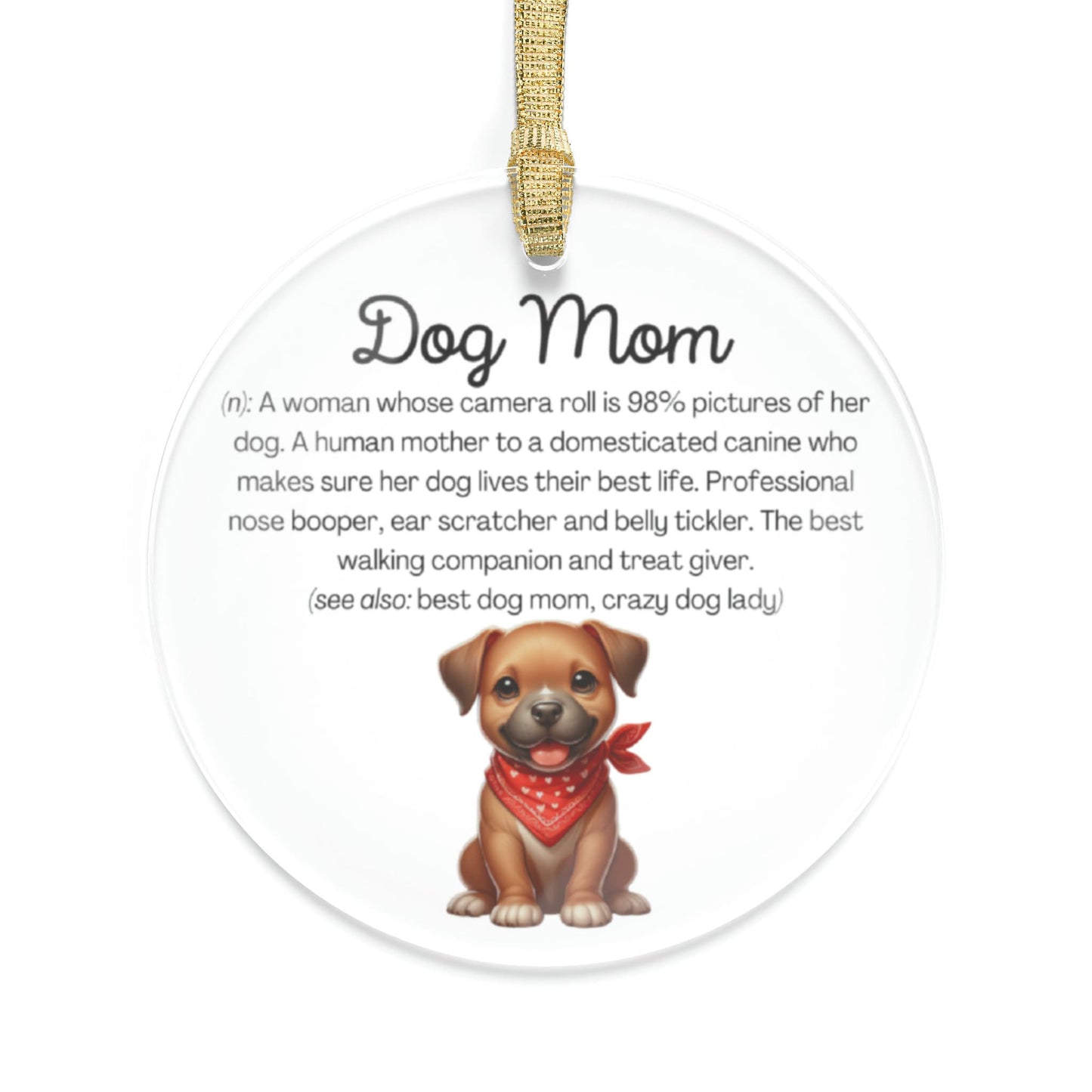 Pit Bull Dog Mom Ornament