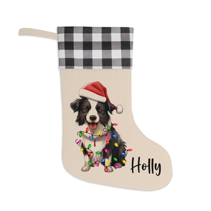 Personalized Border Collie Dog Christmas Stocking