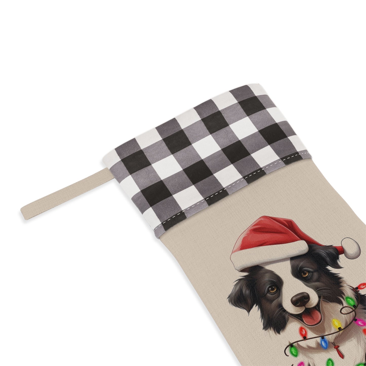 Personalized Border Collie Dog Christmas Stocking