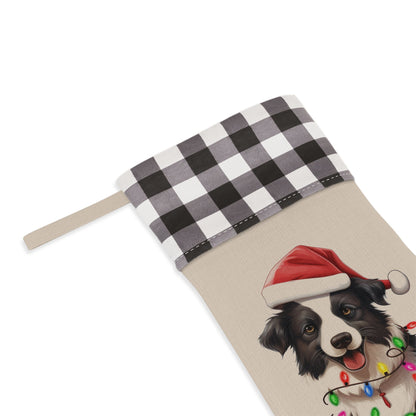Personalized Border Collie Dog Christmas Stocking