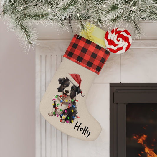 Personalized Border Collie Dog Christmas Stocking