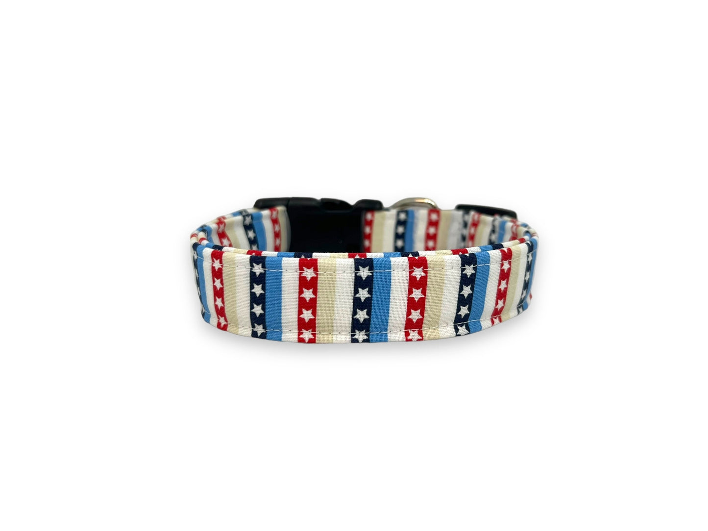 Dog Collar, Patriotic Dog Collar with Embellishment, 4th of July Stars & Stripes Dog Collar, Red White Blue Collar for Dogs, American Flag