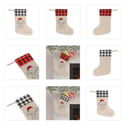 Personalized American Bulldog Dog Christmas Stocking