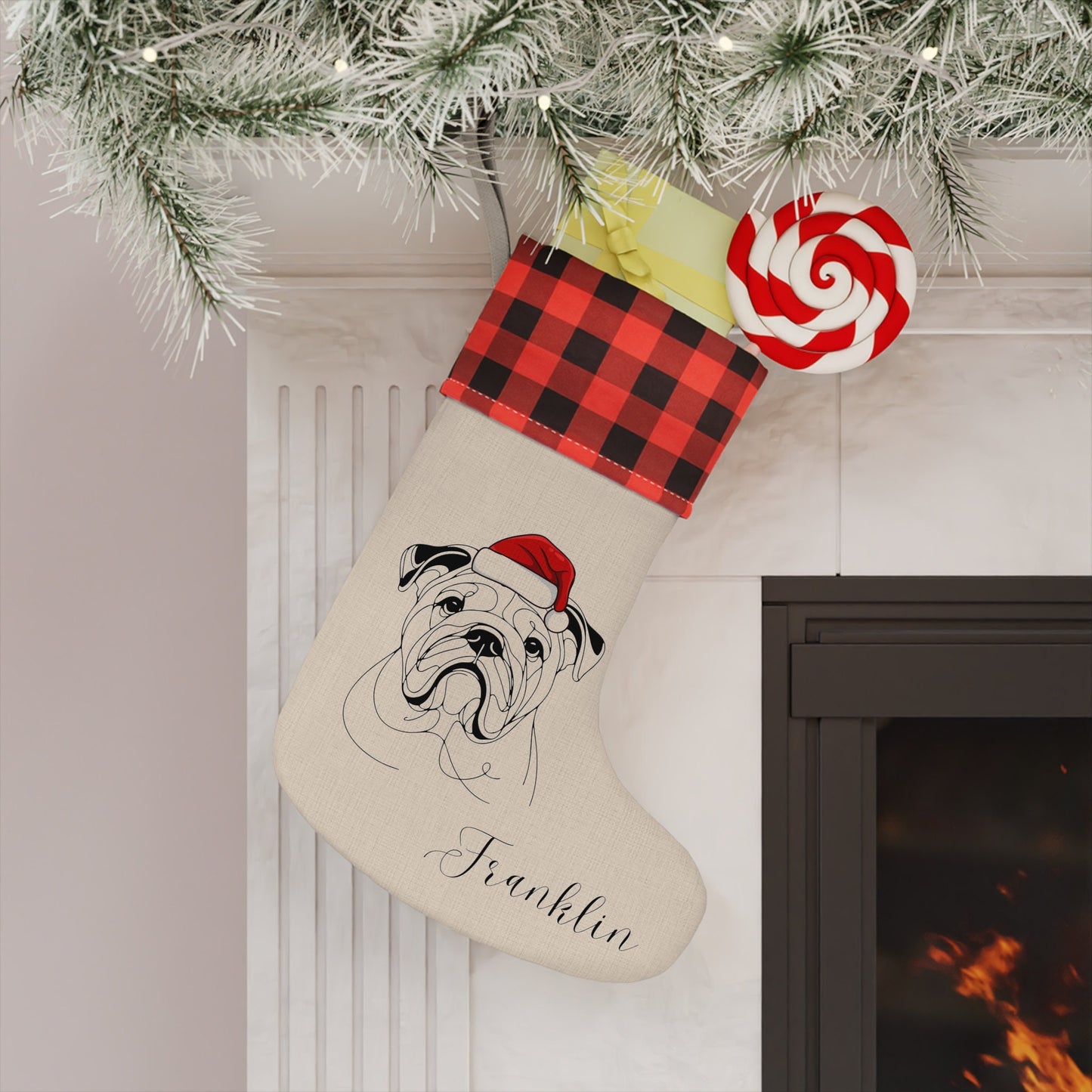 Personalized English Bulldog Christmas Stocking