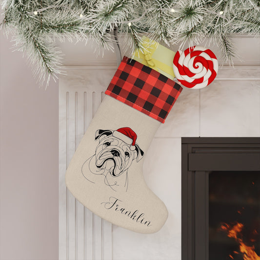 Personalized English Bulldog Christmas Stocking