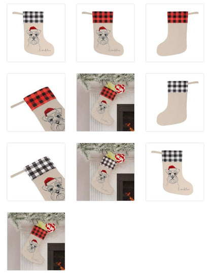 Personalized Miniature Schnauzer Dog Christmas Stocking