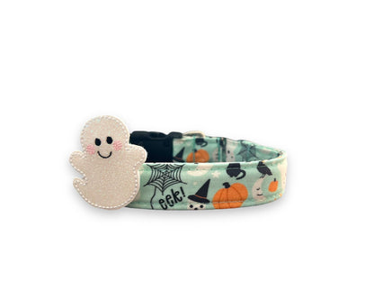 Halloween Dog Collar, Pumpkin Dog Collar with Embellishment, Ghost Dog Collar, Skeleton Dog Collar, Collar for Halloween, Halloween Collar