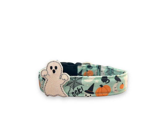 Halloween Dog Collar, Pumpkin Dog Collar with Embellishment, Ghost Dog Collar, Skeleton Dog Collar, Collar for Halloween, Halloween Collar