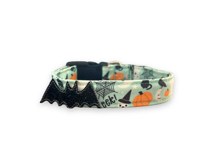 Halloween Dog Collar, Pumpkin Dog Collar with Embellishment, Ghost Dog Collar, Skeleton Dog Collar, Collar for Halloween, Halloween Collar