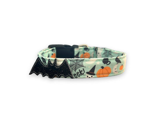 Halloween Dog Collar, Pumpkin Dog Collar with Embellishment, Ghost Dog Collar, Skeleton Dog Collar, Collar for Halloween, Halloween Collar